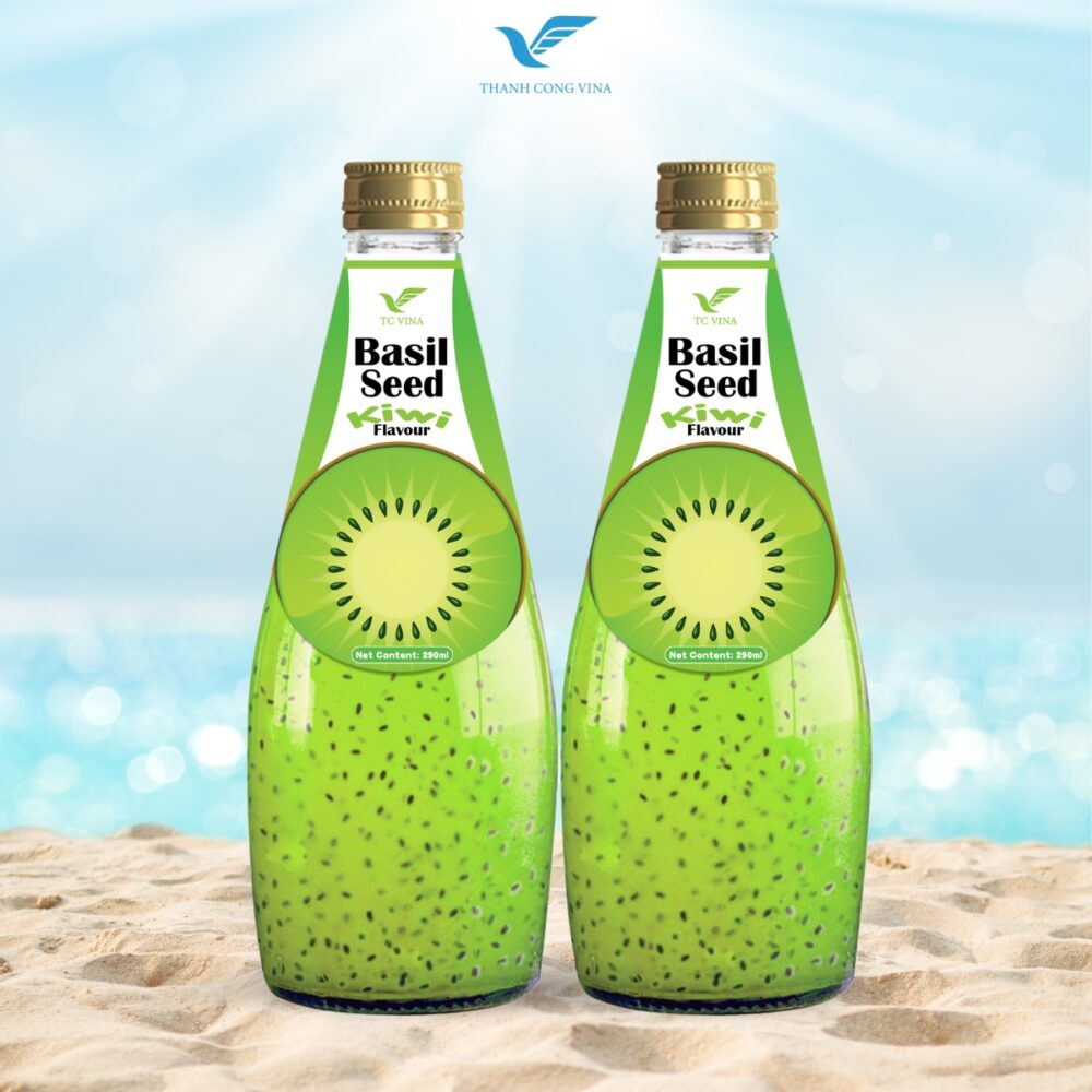 Basil Seeds Drink With Kiwi