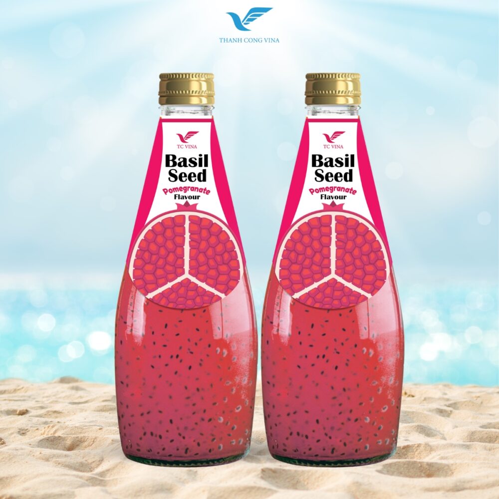 Basil Seeds Drink With Pomegranate