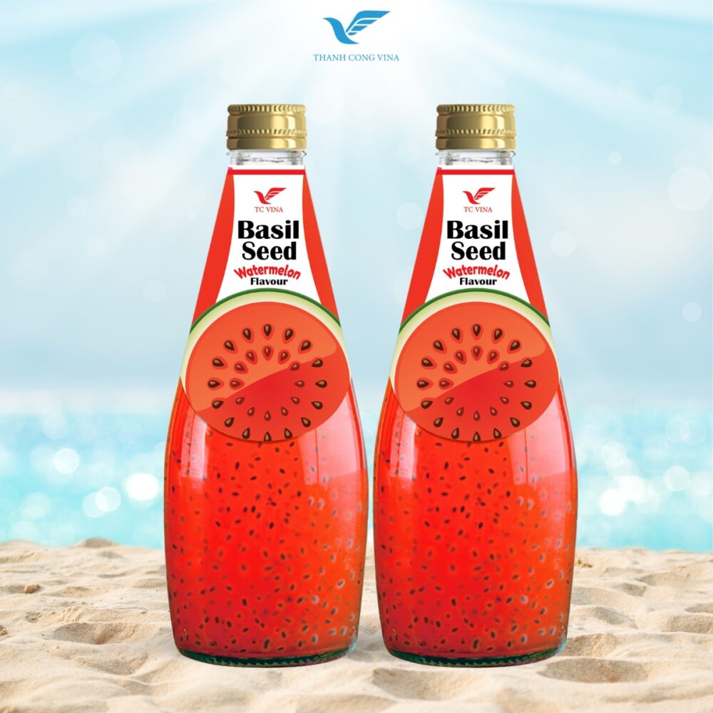 Basil Seeds Drink With Watermelon
