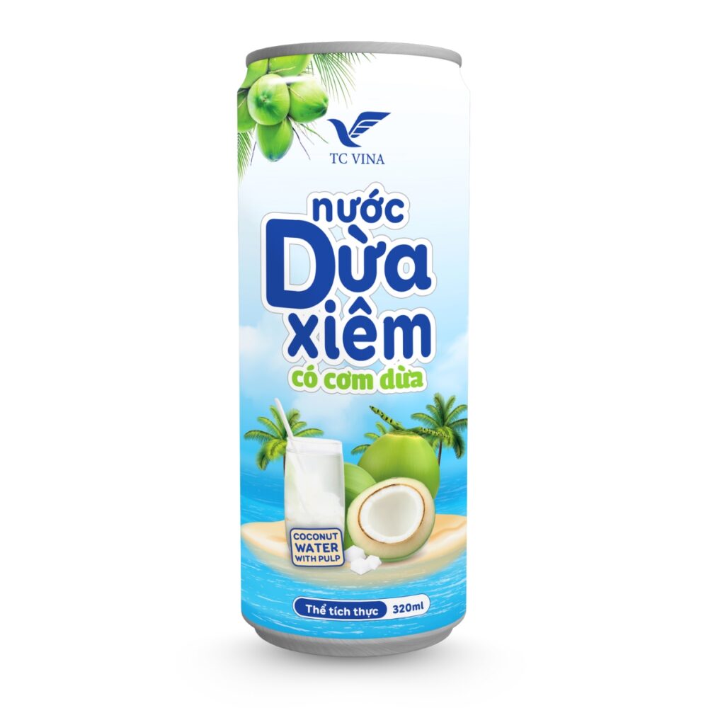 320ml TCVN Canned Coconut Water With Pulp