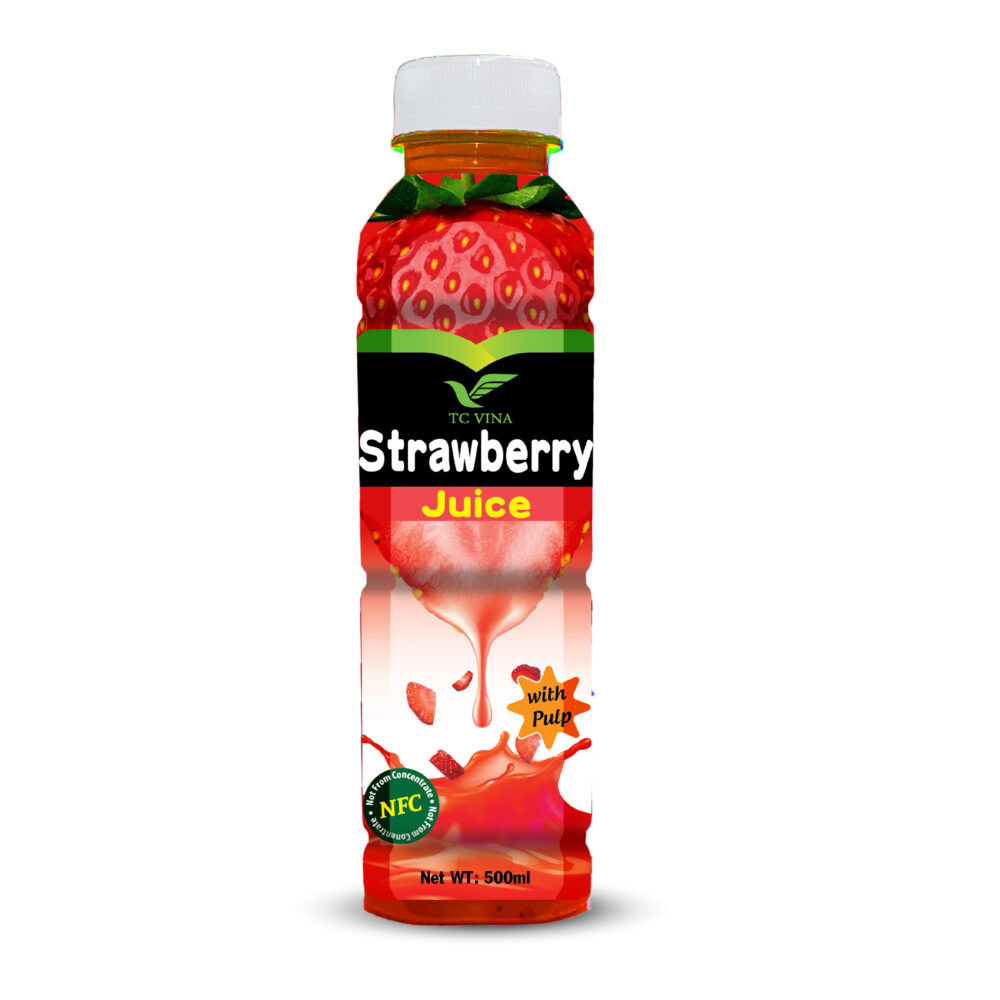 500ml TCVN Pet Bottle Strawberry Juice with Pulp NFC