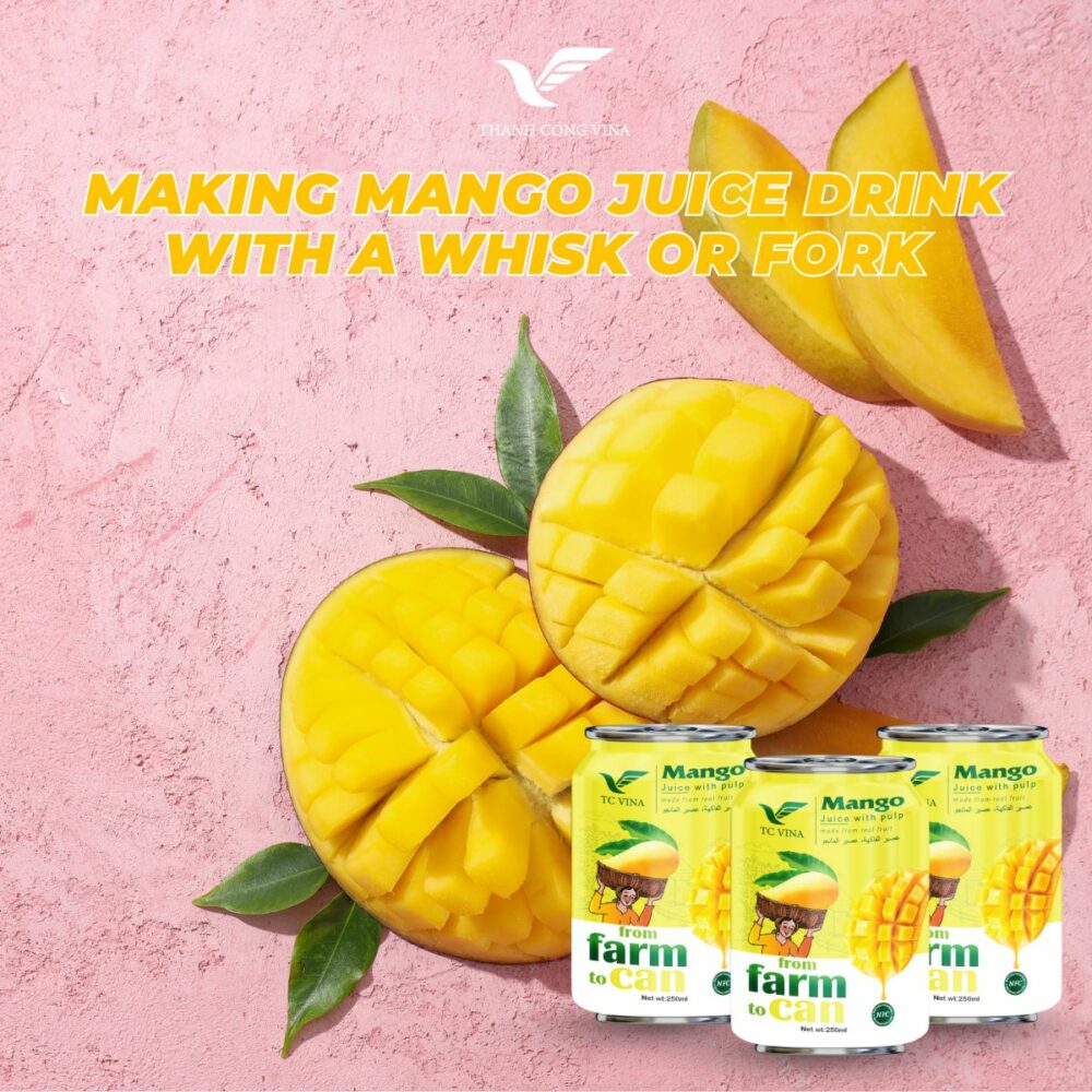 Making Mango Juice Drink with a Whisk or Fork