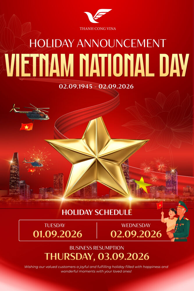 Thanh Cong Vina announces the Vietnam National Day holiday